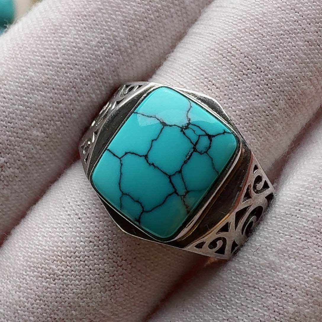 绿松石珠宝奇石银S925镶嵌