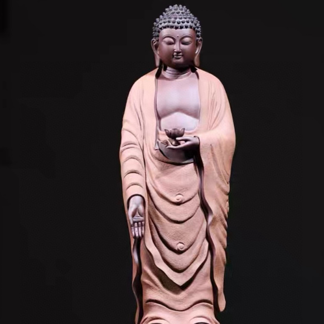 阿弥陀佛宜兴紫砂大雕塑名家摆件