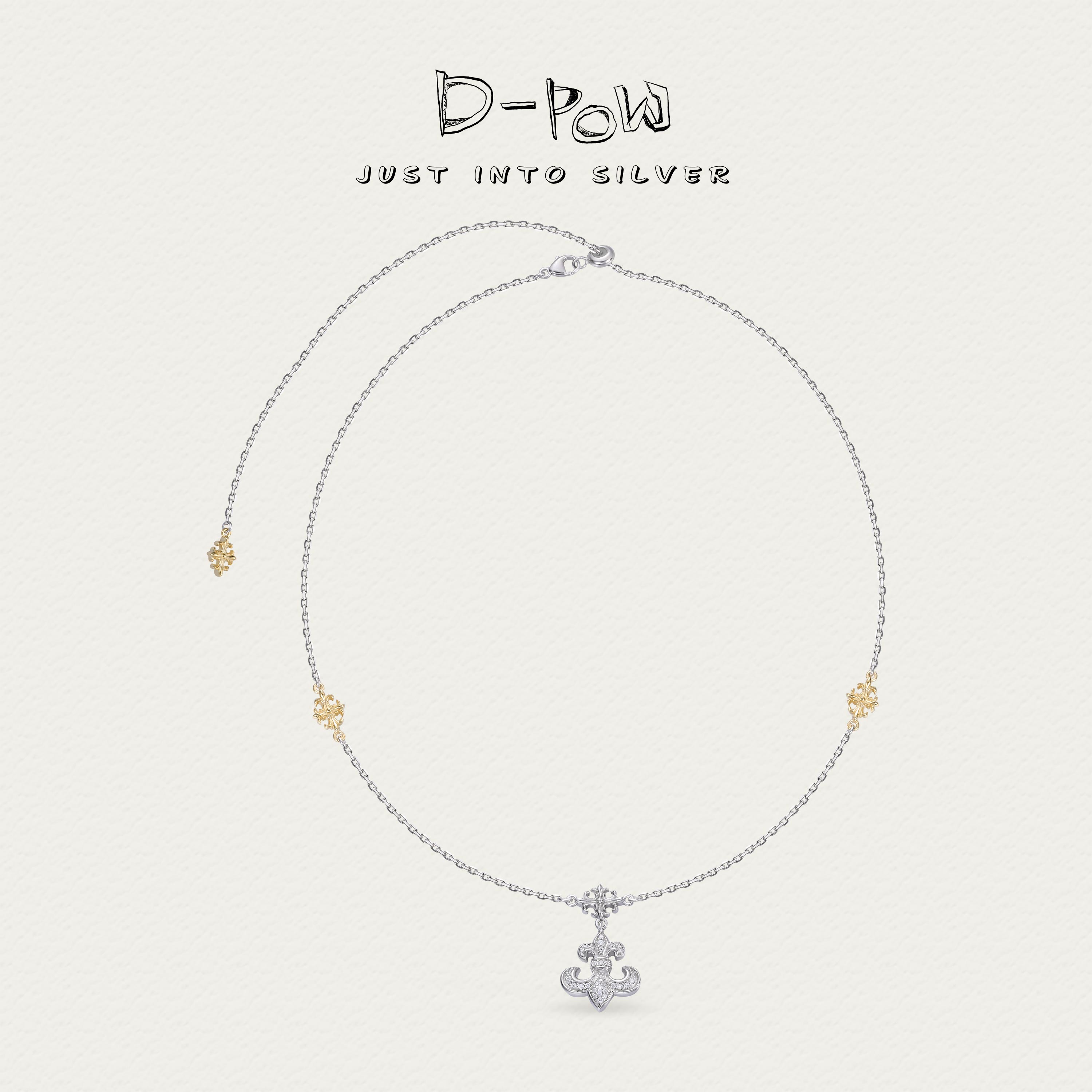 灯小炮 坠链均925银合成锆石 项链（55cm）（8464）气质轻奢时尚百搭