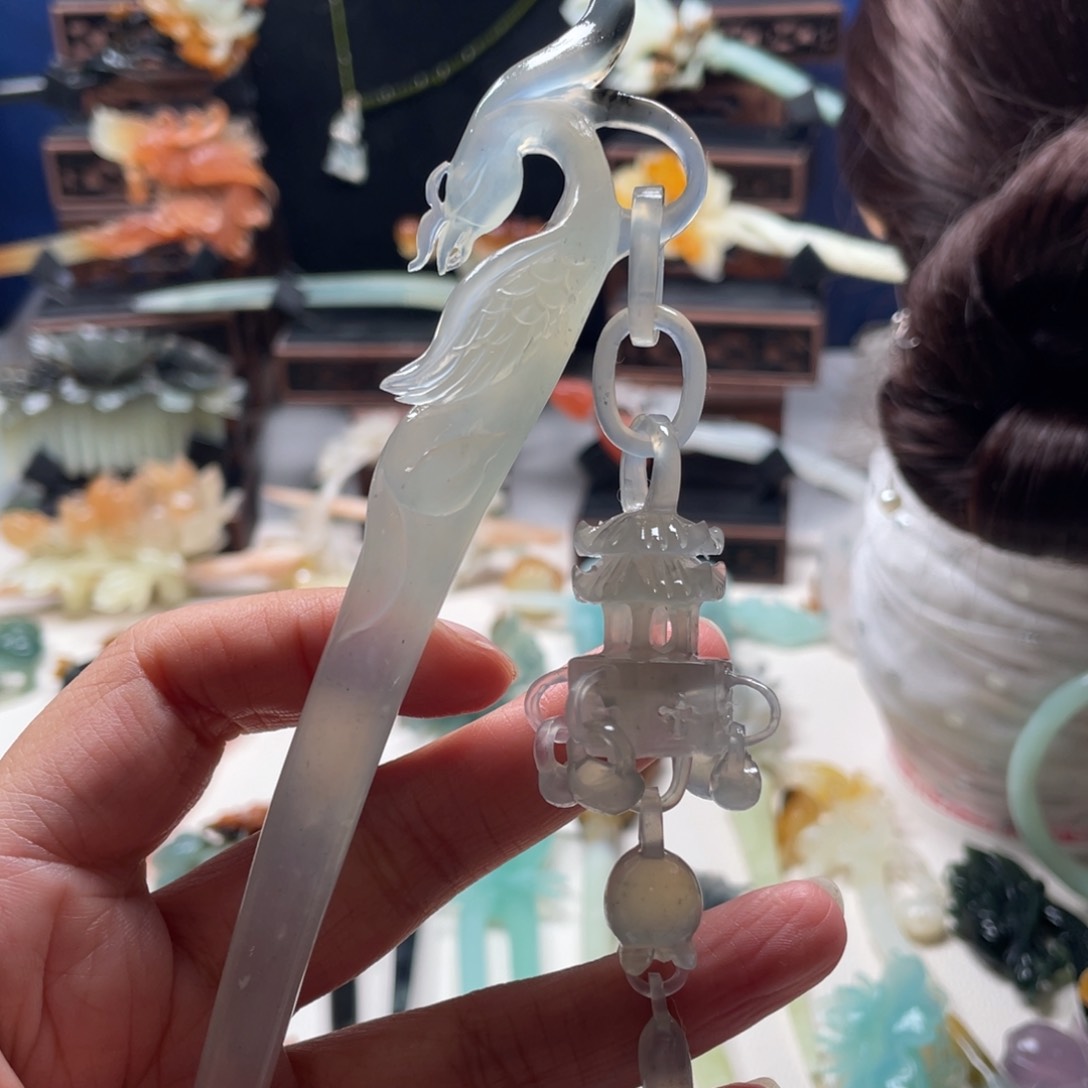 【闪购商品】未镶嵌岫玉发饰大***活