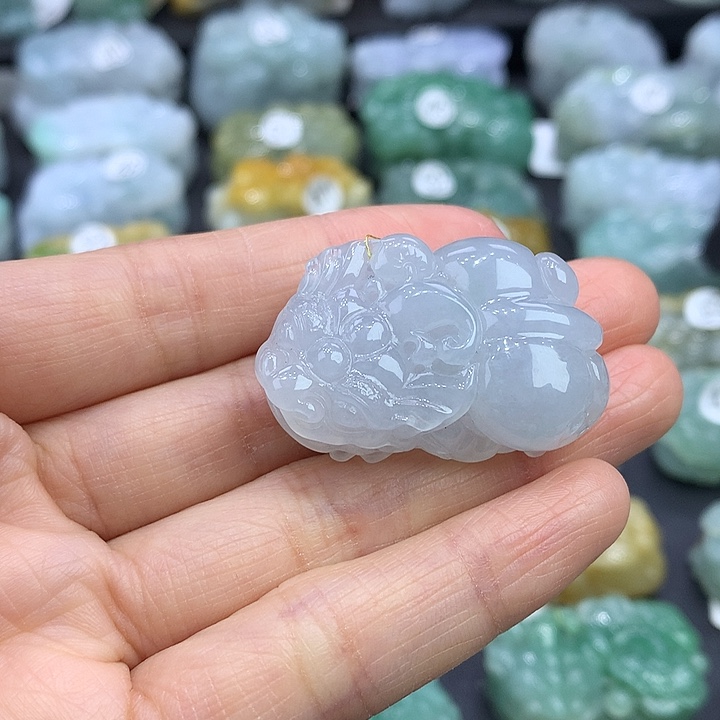 翡翠未镶嵌颈饰天然缅甸A货翡翠貔貅吊坠