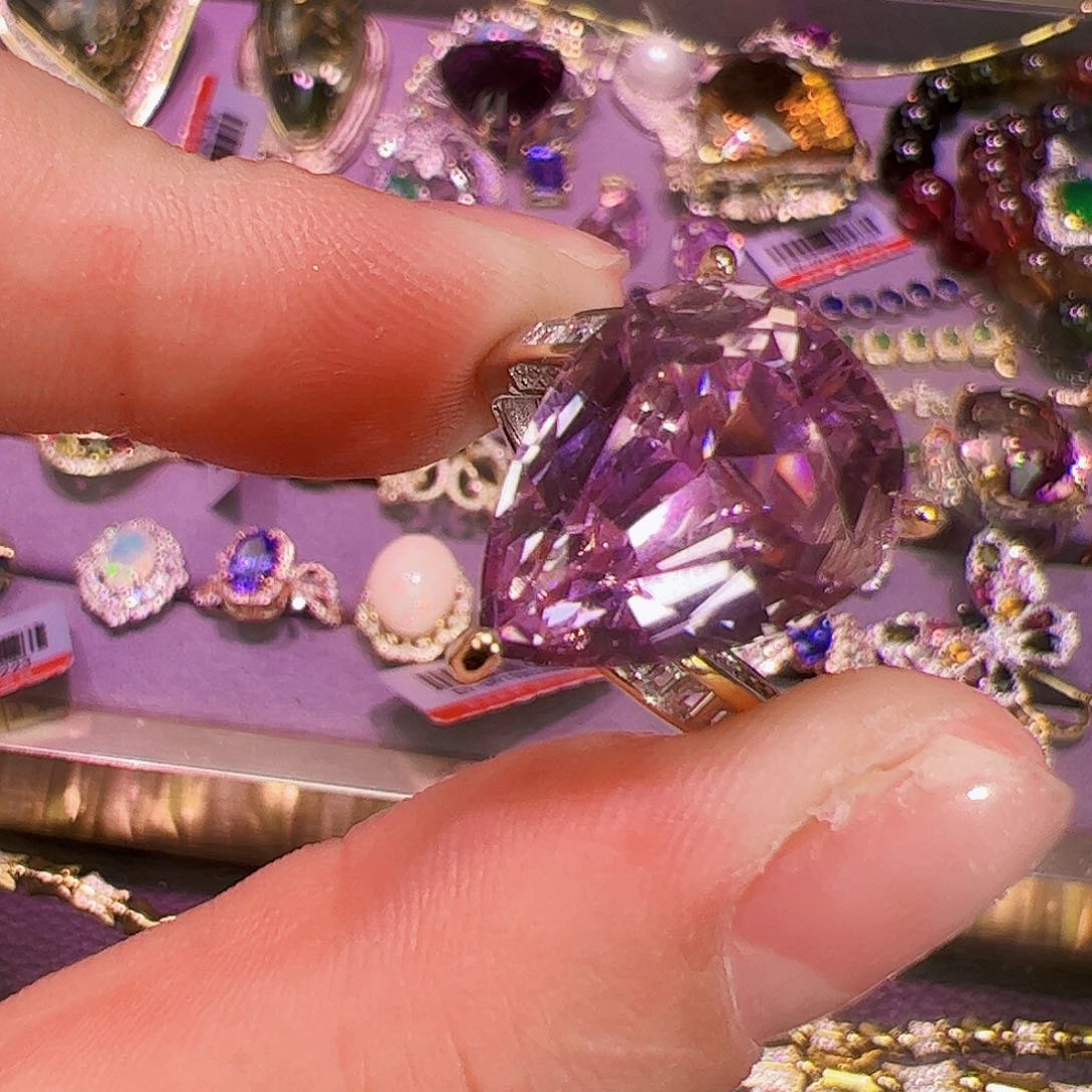 锂辉石戒指银S925镶嵌