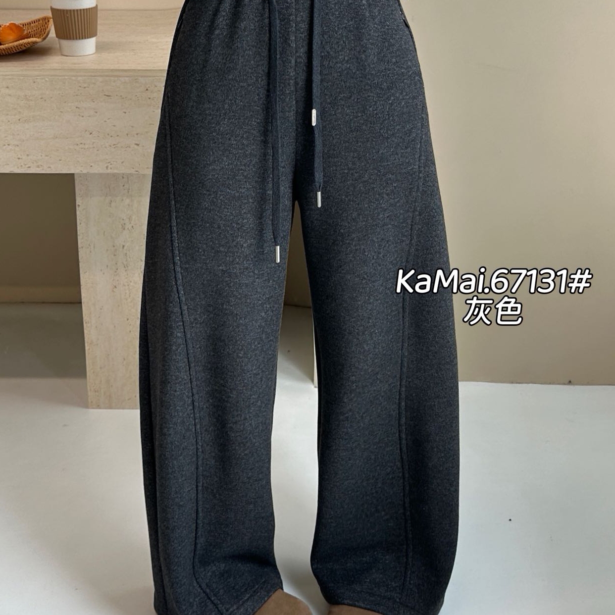 [丽鑫]67131韩版天～丝羊毛醋酸裤（口袋拉链）