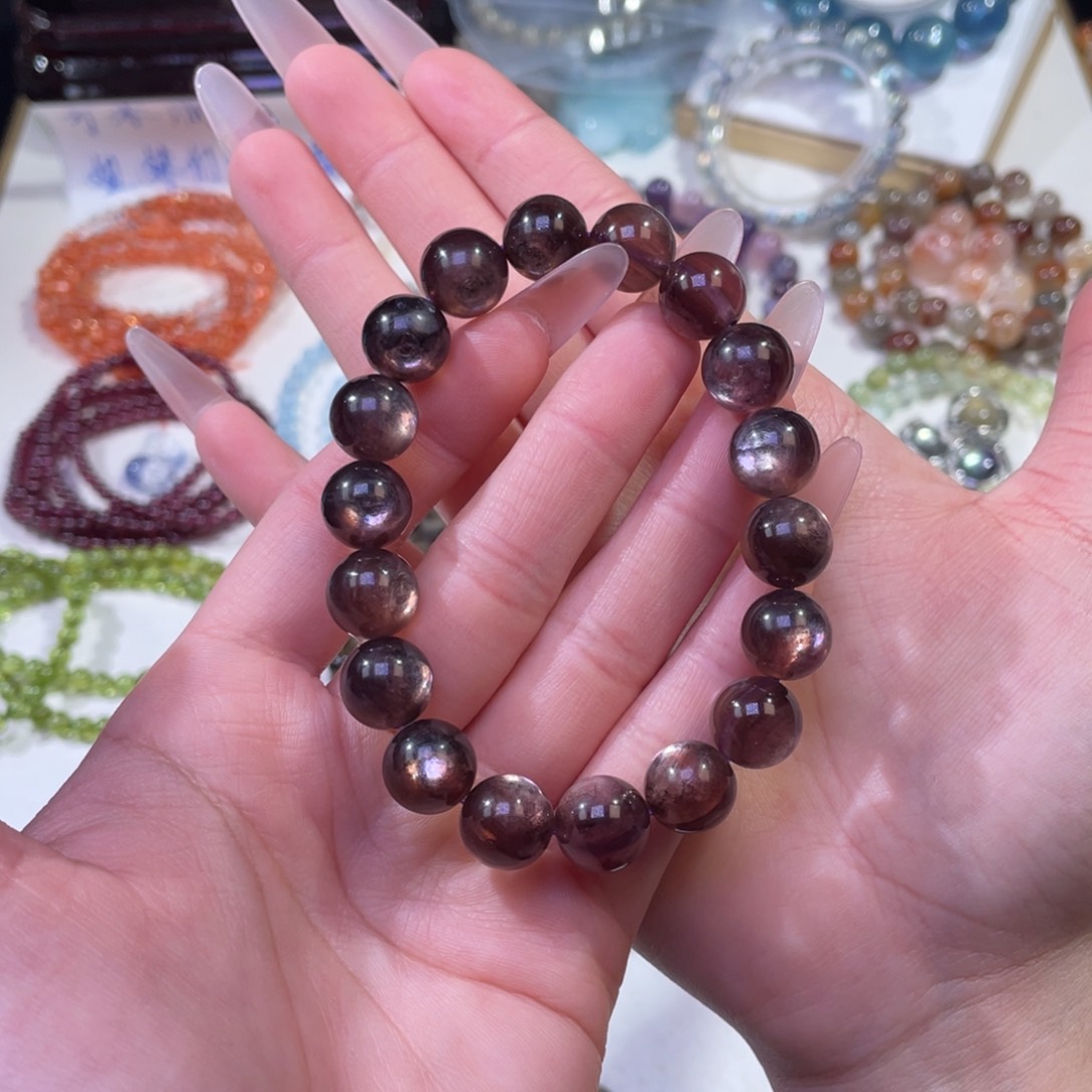 未镶嵌手链水晶紫锂云母11+