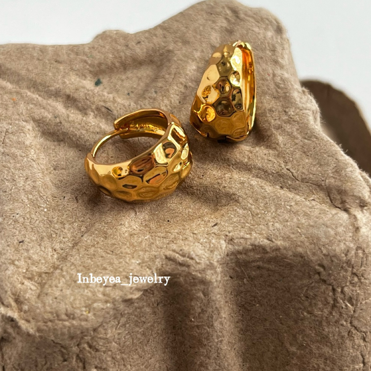 铜合金耳饰 肌理耳扣 12mm 18317