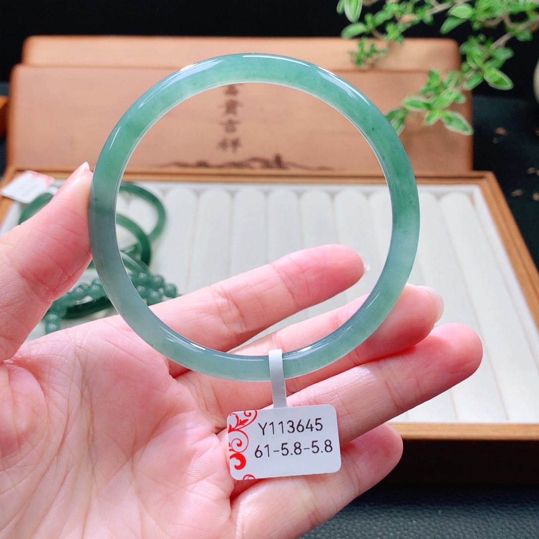 翡翠未镶嵌手镯（圆镯）