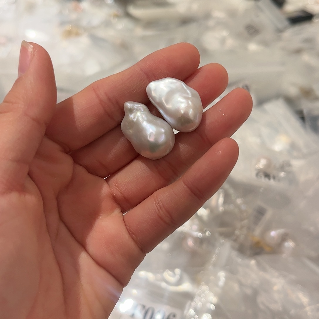 淡水珍珠耳饰银S925镶嵌