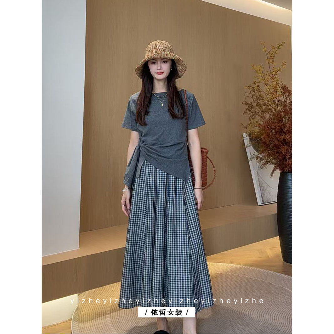 "斜插t"女短袖气质夏季小众设计感