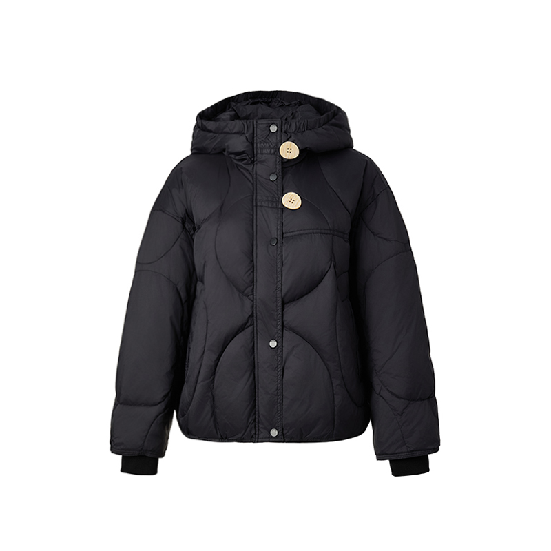 修身型连帽厚款穿简约保暖简约长款运动上班族通勤风女装高级感