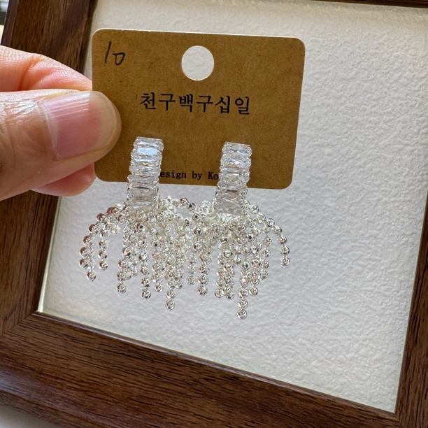 铜合金仿珍珠耳饰 1991施家珠单款单链接耳环766