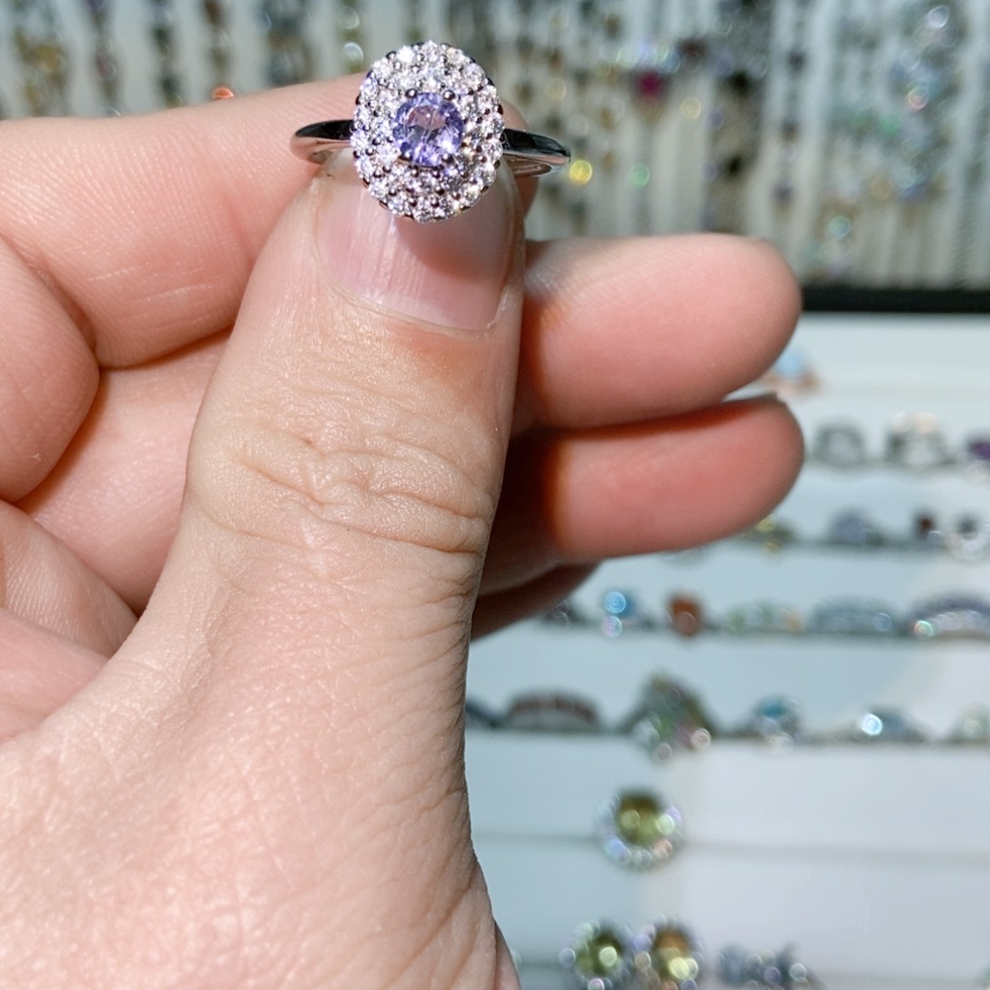 紫晶珠宝半成品银S925镶嵌