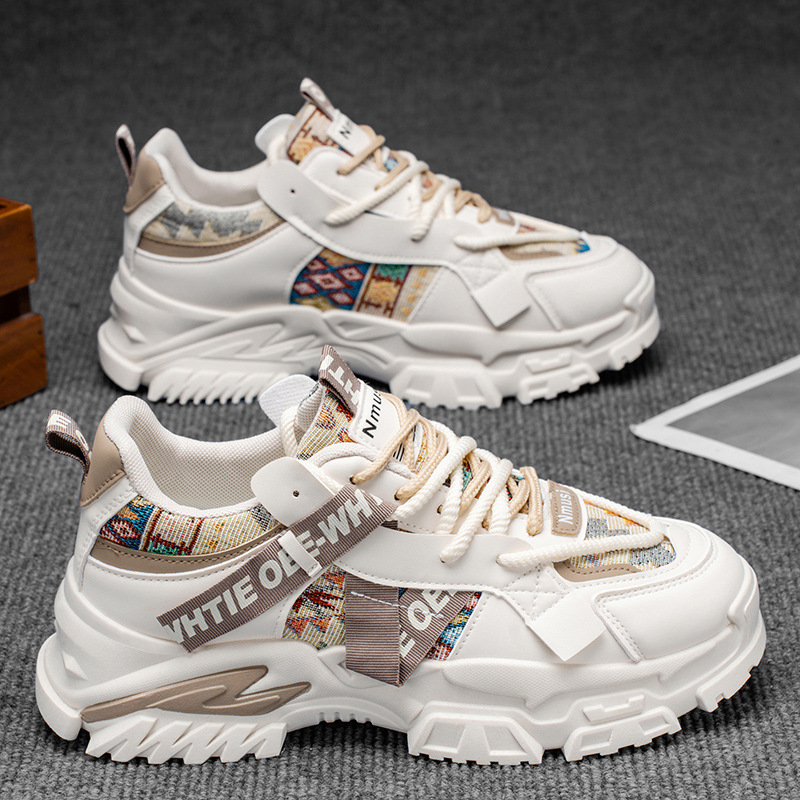 2025秋季男鞋新款透气小白鞋子男潮流百搭厚H0309