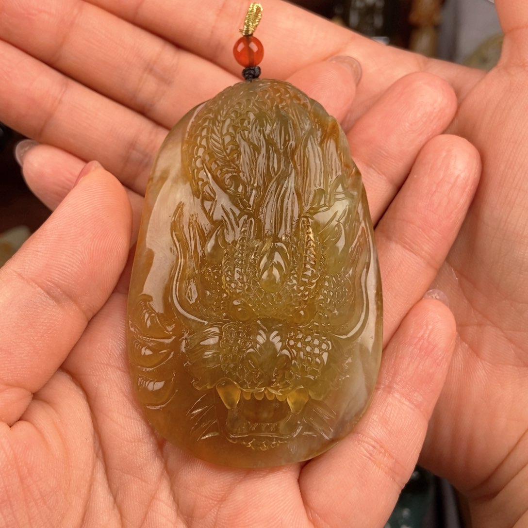 岫玉手把件未镶嵌木