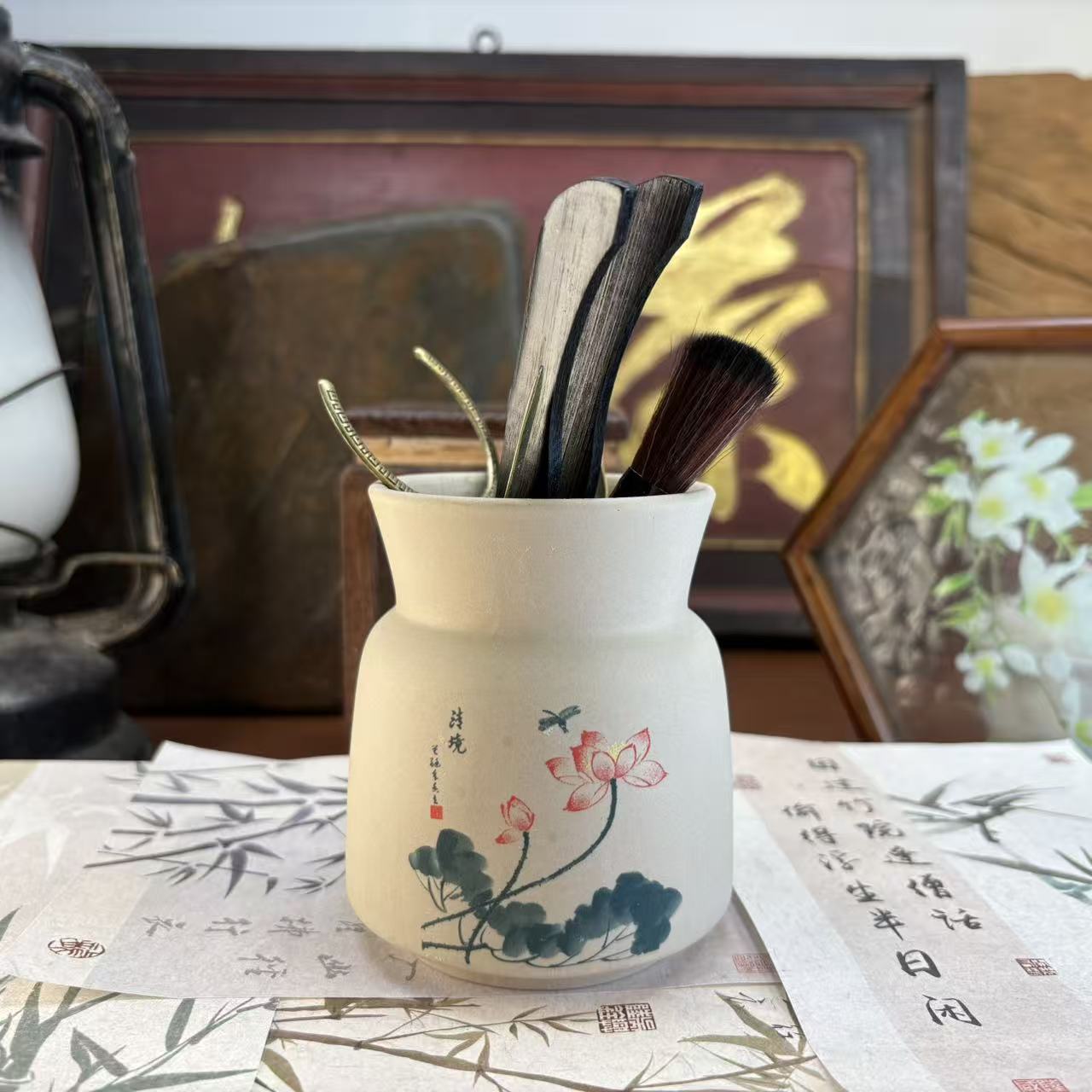 粗陶鱼戏荷欢（清境）-特贡六君子-4253-直播专享