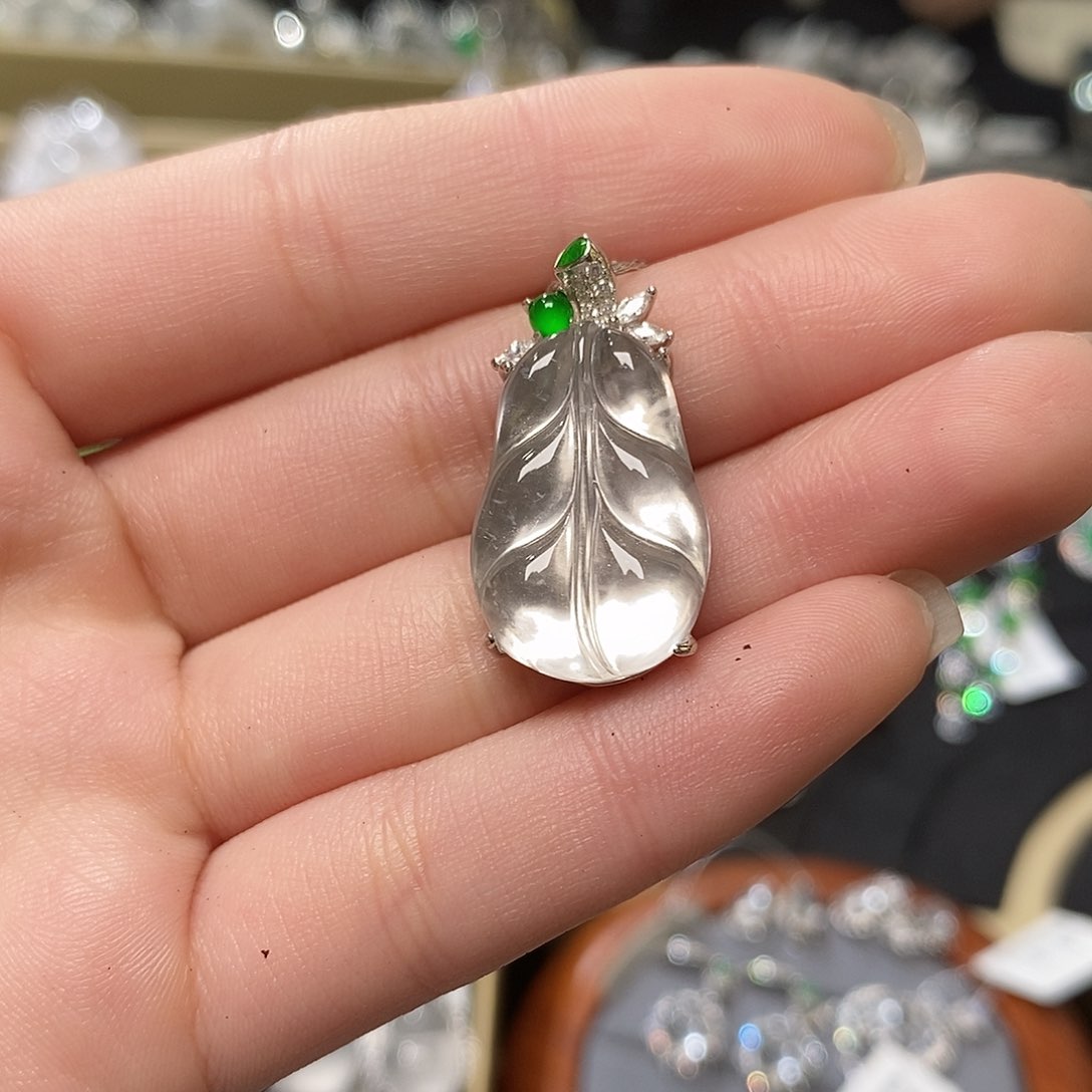 石英质玉颈饰银S925镶嵌圆*琳@@28548