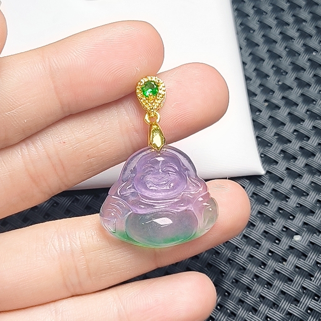 （聚宝严选）d350紫绿小佛公吊坠精致气质妈妈款时尚精美