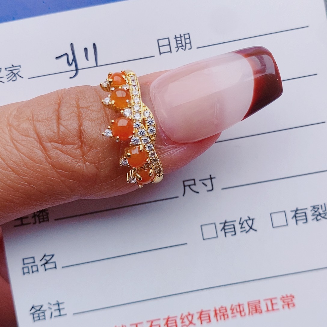 翡翠戒指银S925镶嵌戒指