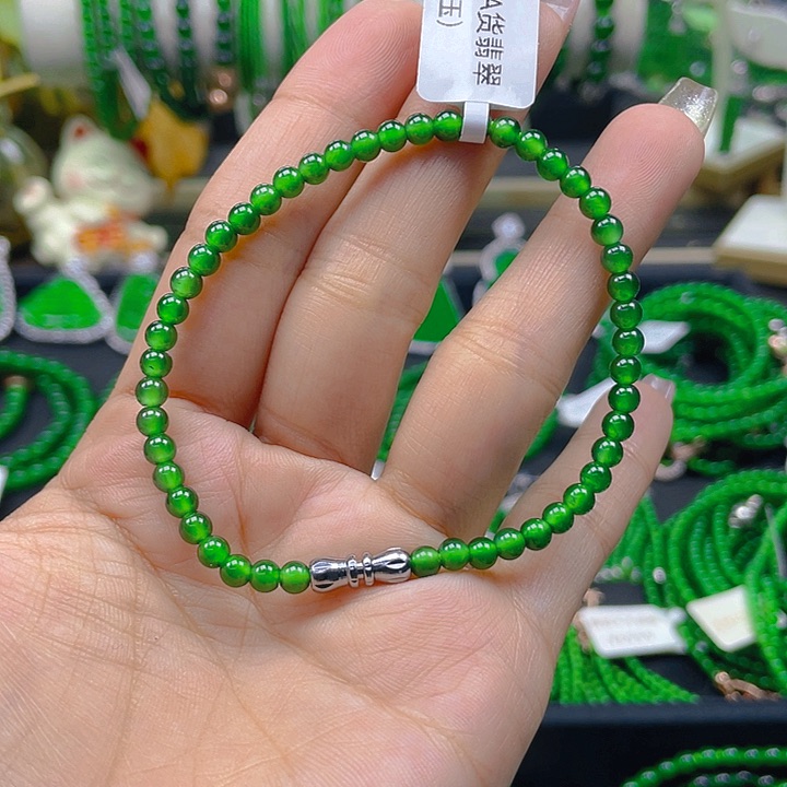 翡翠手链未镶嵌圆珠手链4
