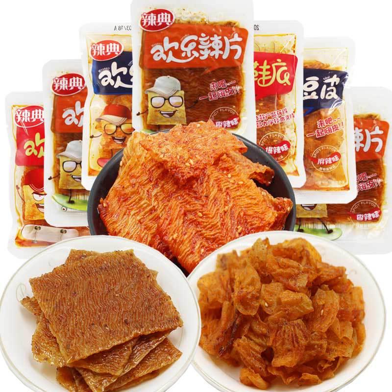 后怀旧辣典欢乐鞋底变态辣豆皮辣条江西特产麻辣味面筋大辣片