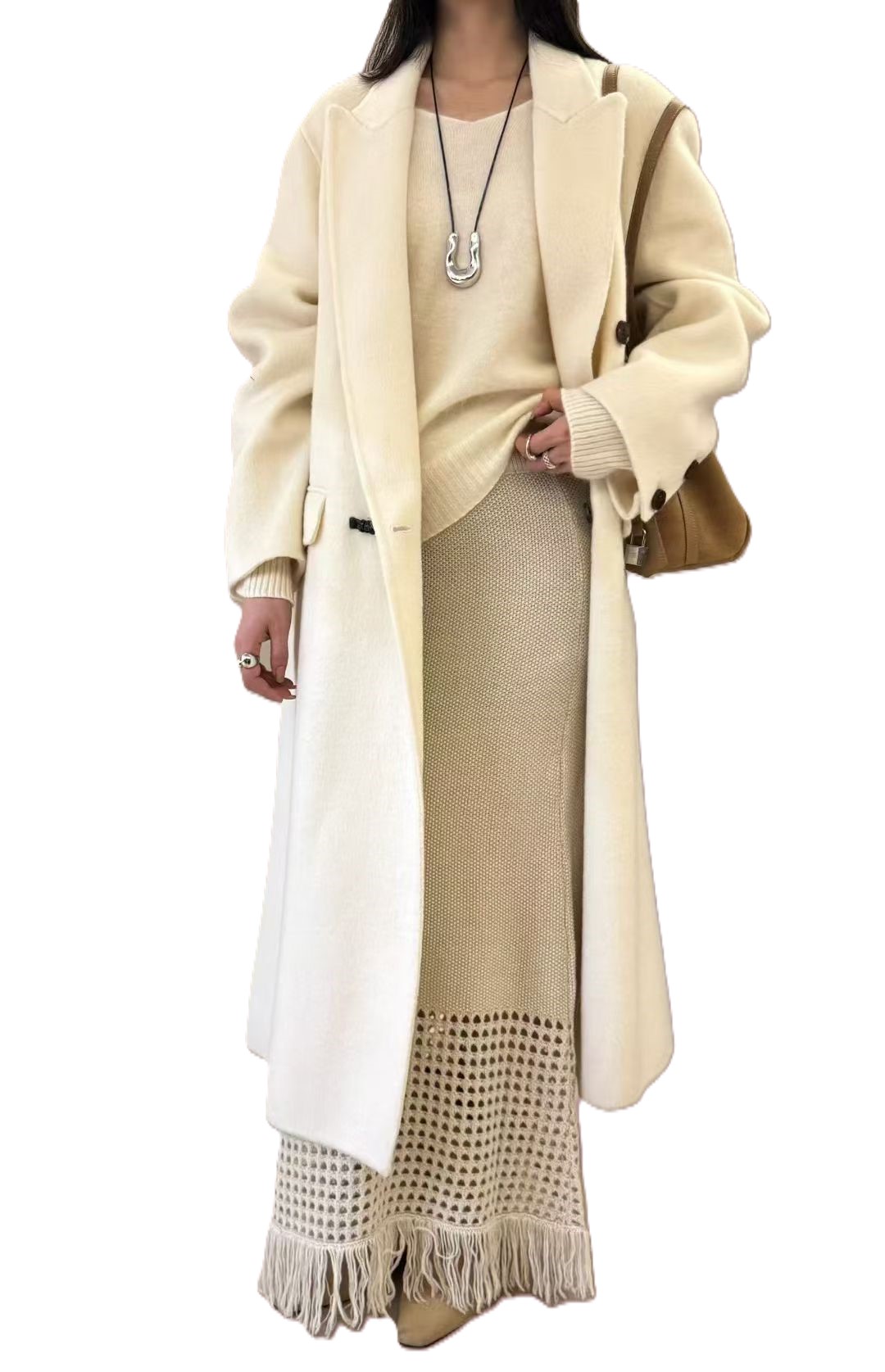 　<程程服饰>品牌撤柜女装一时尚宽松秋冬冬季纯色中长款