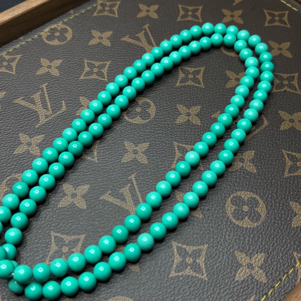 果冻绿色8mm圆珠佛珠项链