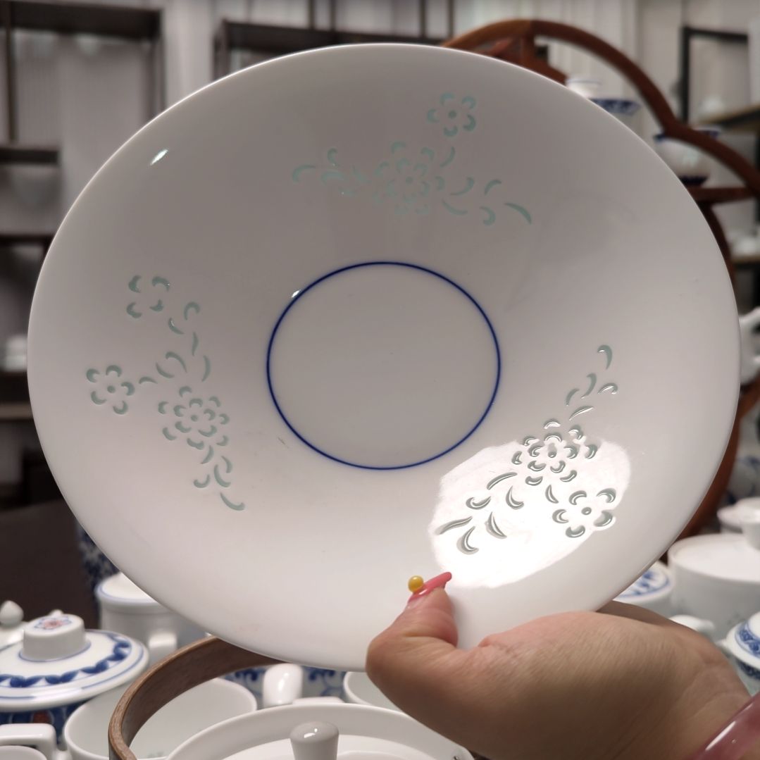 陶瓷清韵白胎8.5寸深盘两只装