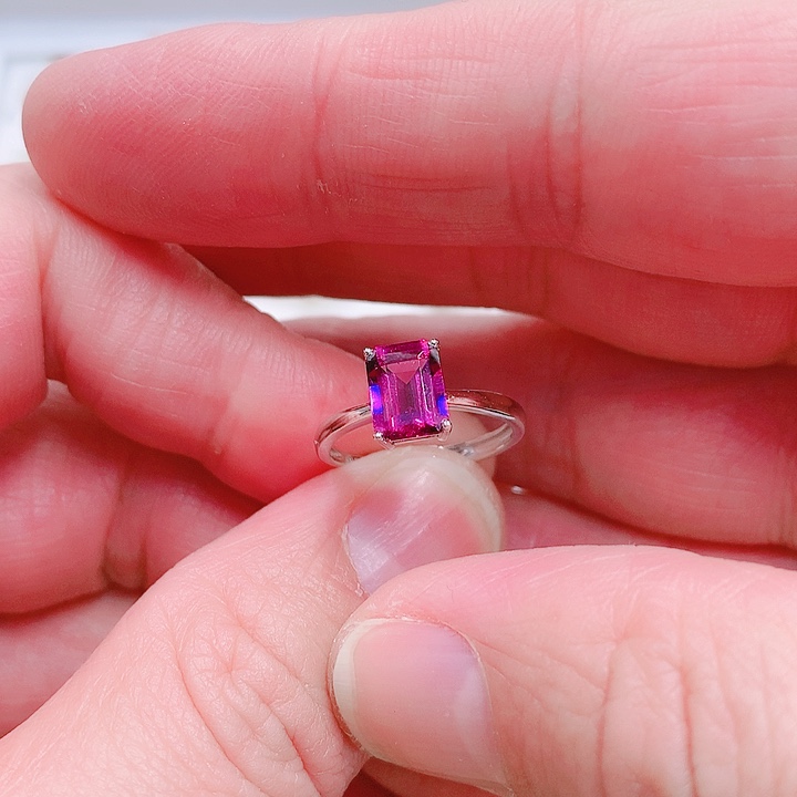 石榴石戒指银S925镶嵌