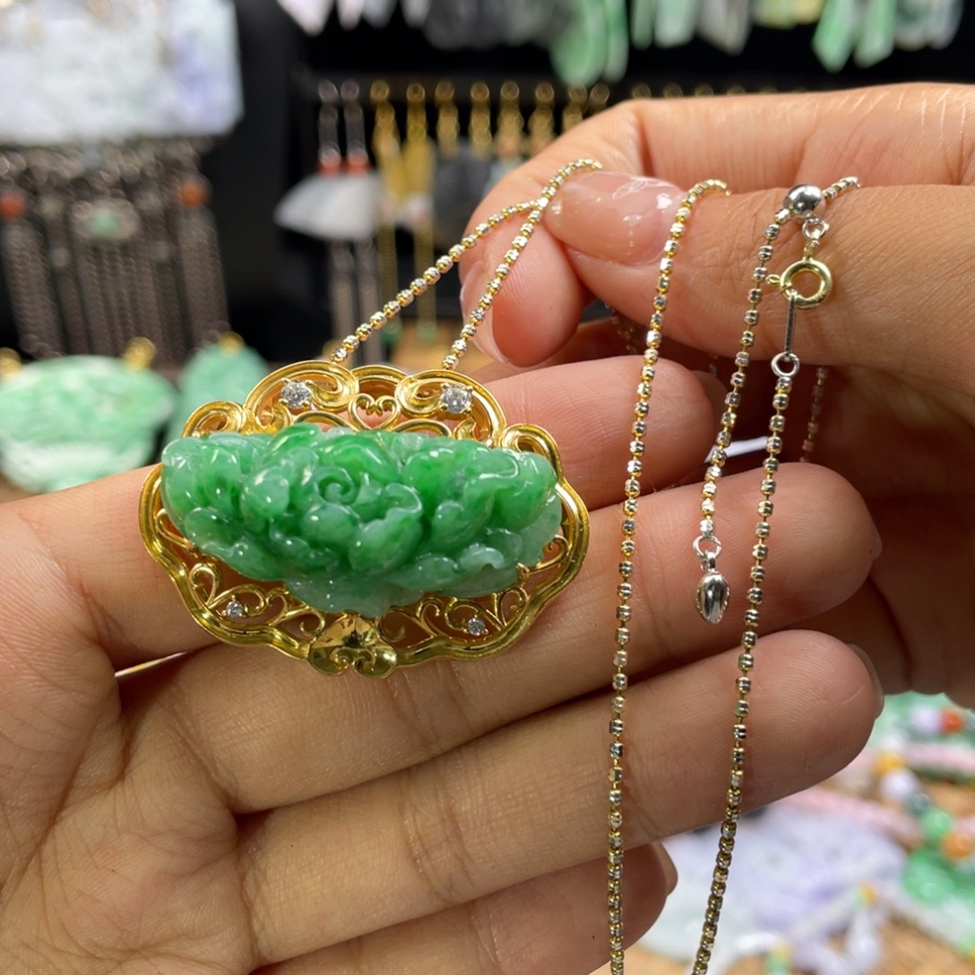 翡翠未镶嵌颈饰代编织