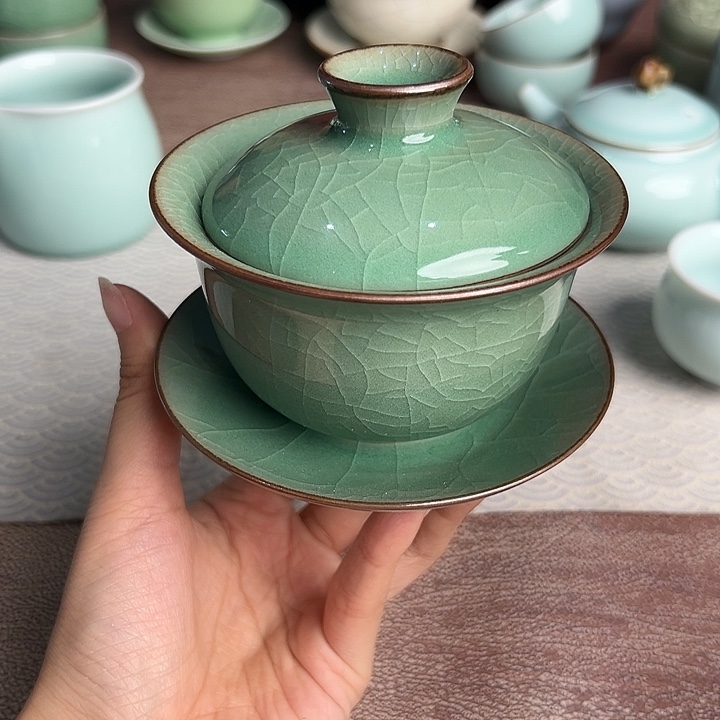 龙泉云间青瓷小米茶器