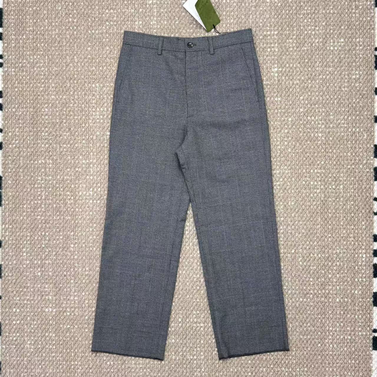 未使用 GUCCI/古驰 经典徽标logo千鸟格百搭休闲裤