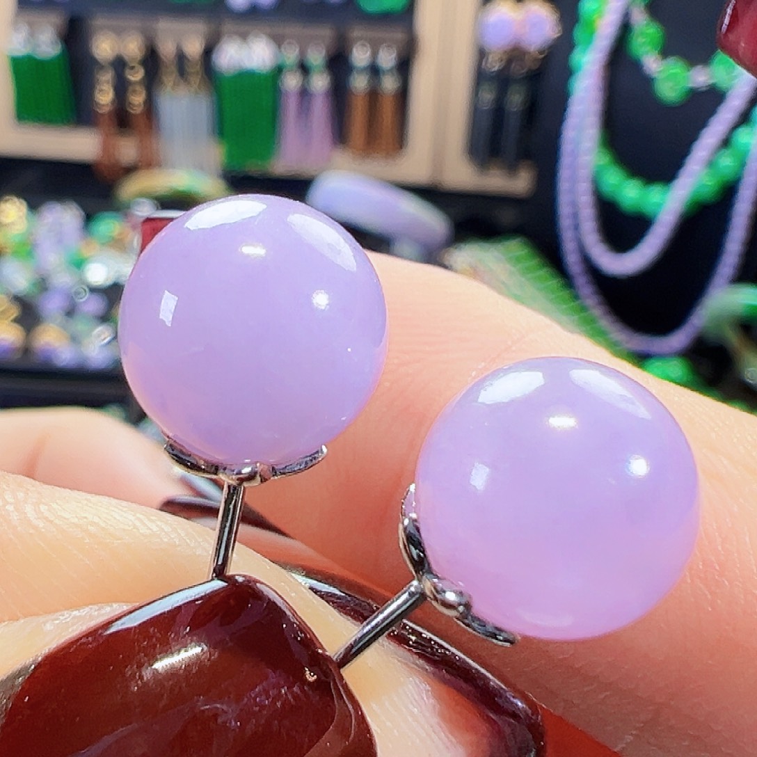 翡翠18K金镶嵌耳饰签收后24小时鉴赏期