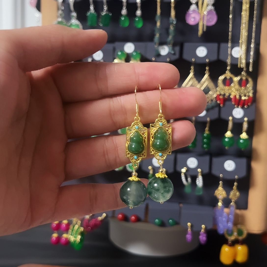 锆石纯铜925银耳饰