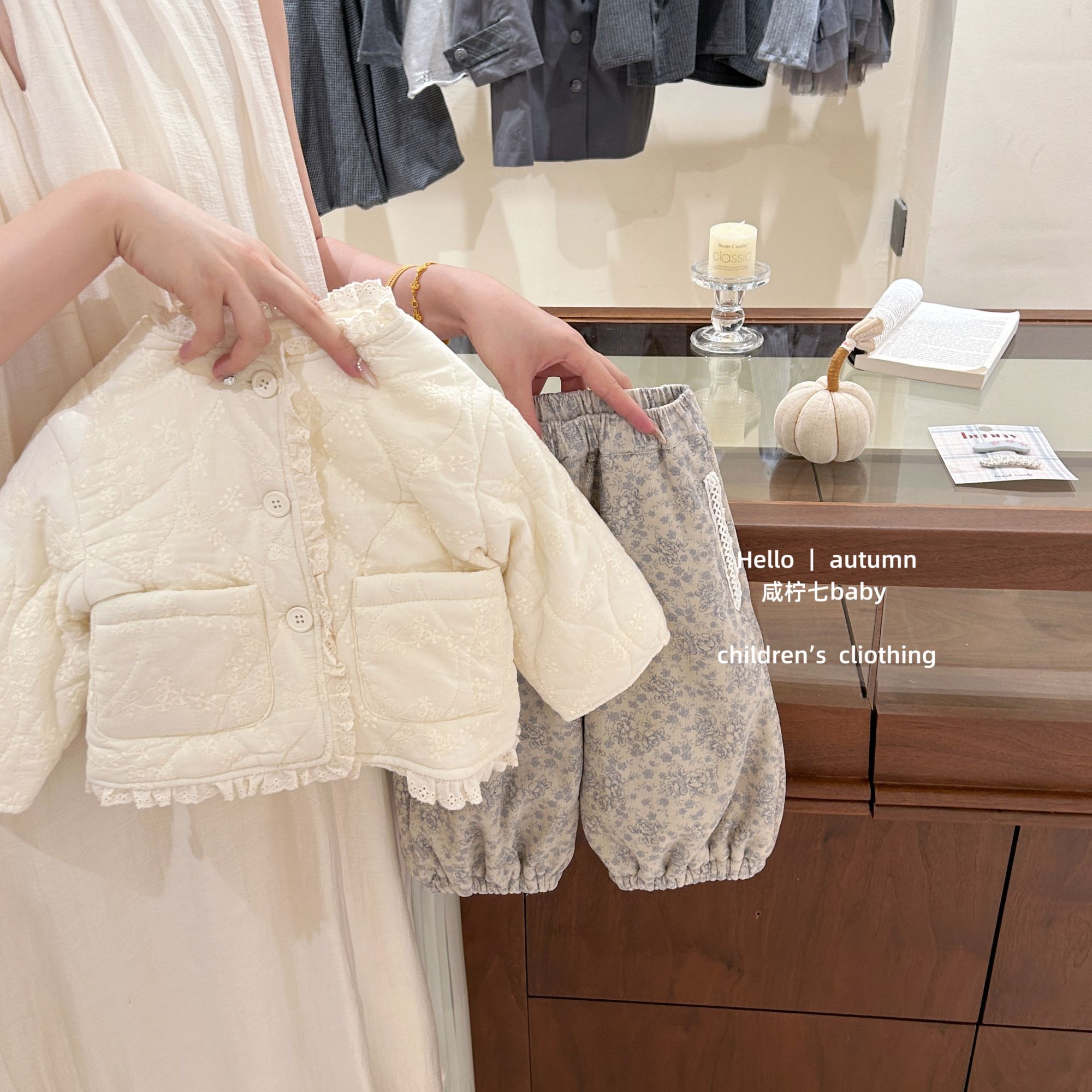 现【咸柠七】冬季新款童装女童刺绣重工棉服儿童洋气百搭保暖外套