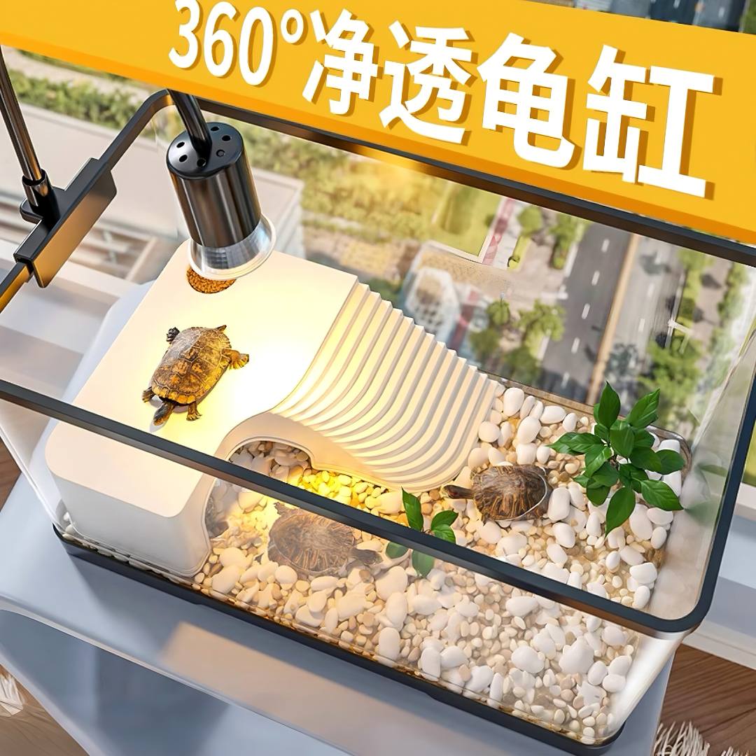 客厅桌面专用爬台饲养缸家用小型养乌龟寄居蟹生态造景两栖缸