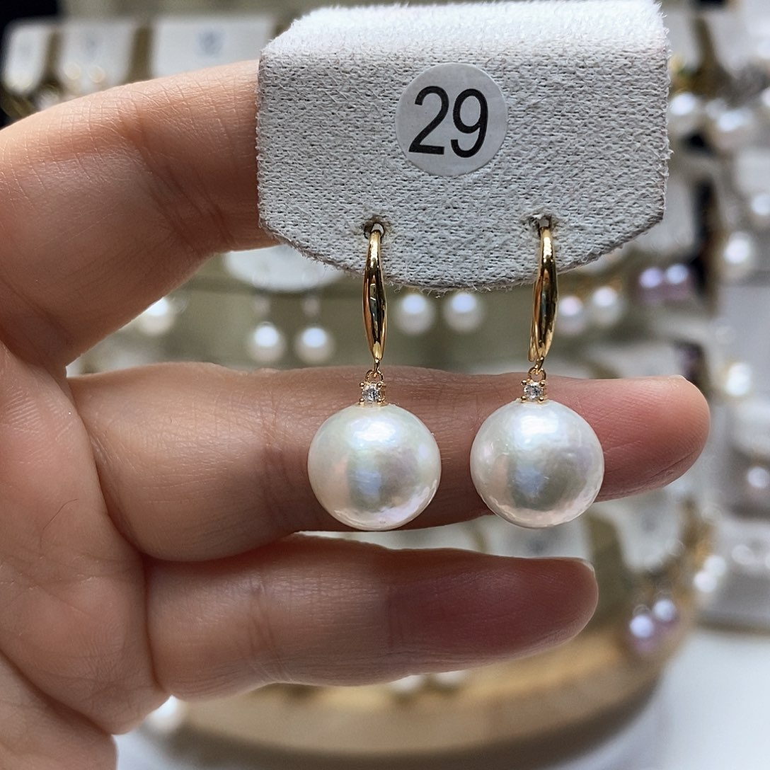 淡水珍珠耳饰银S925镶嵌