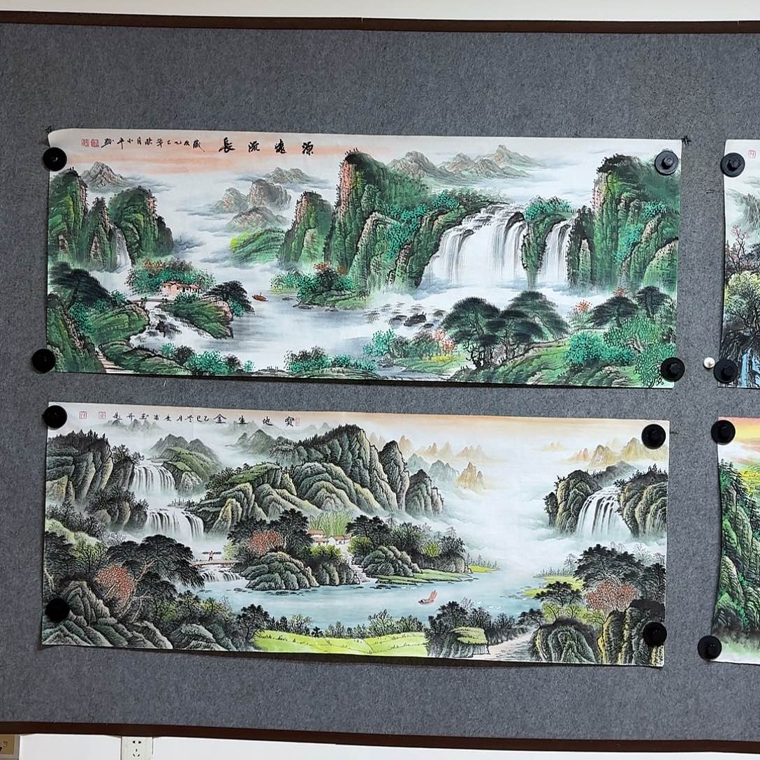 盛***境国画1.8米长的源远流长