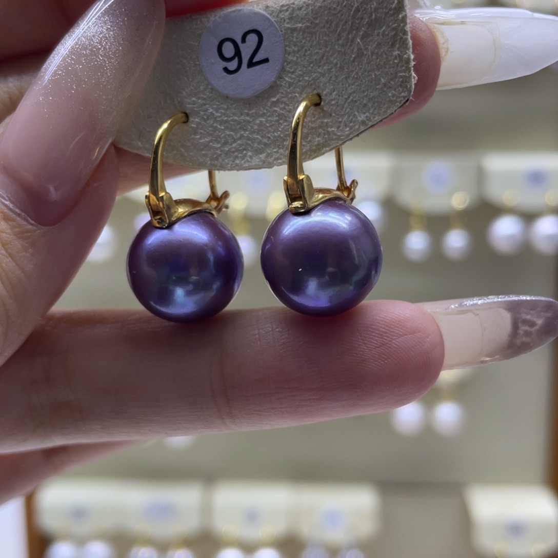 淡水珍珠耳饰银S925镶嵌