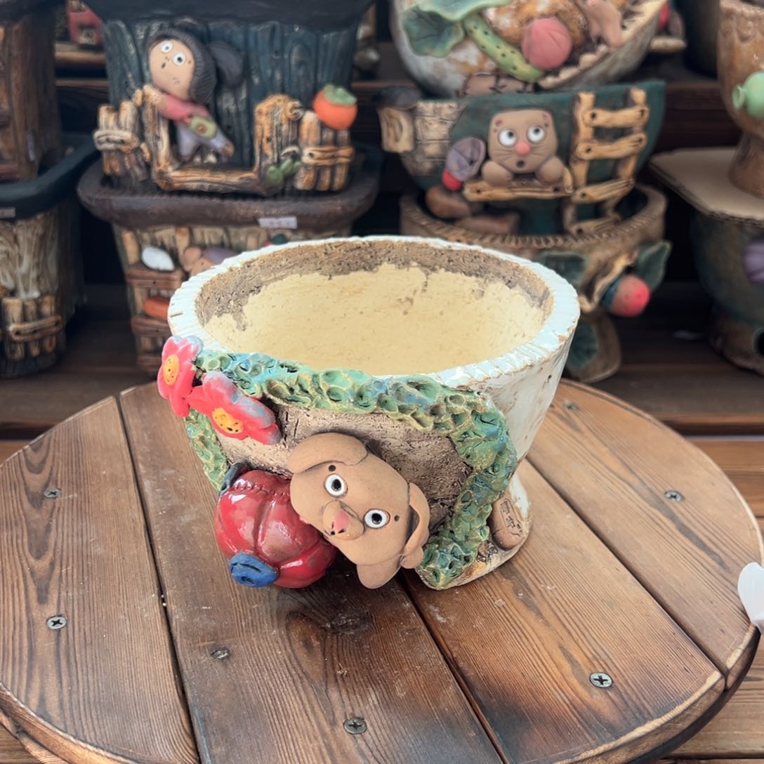 红陶嘻哈多肉花盆