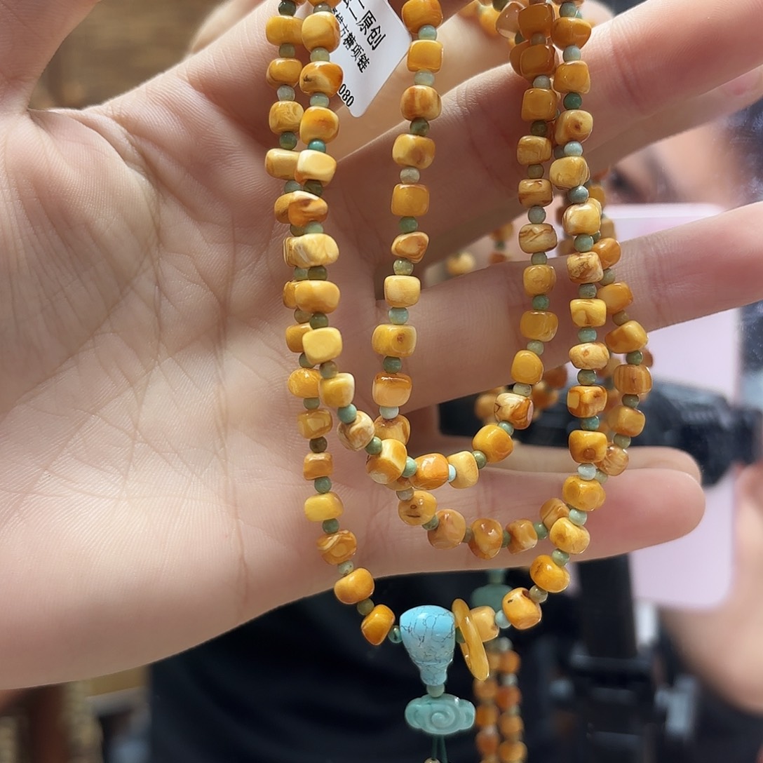 琥珀未镶嵌颈饰项链