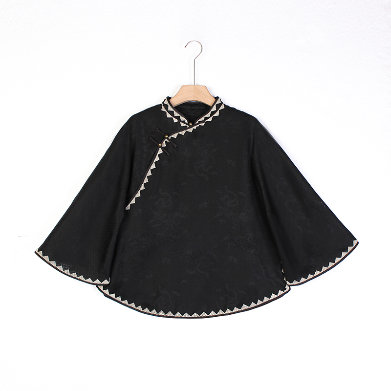 【琉璃】复古新中式纯手工桑蚕丝香云纱中国风提花斜襟女士上衣