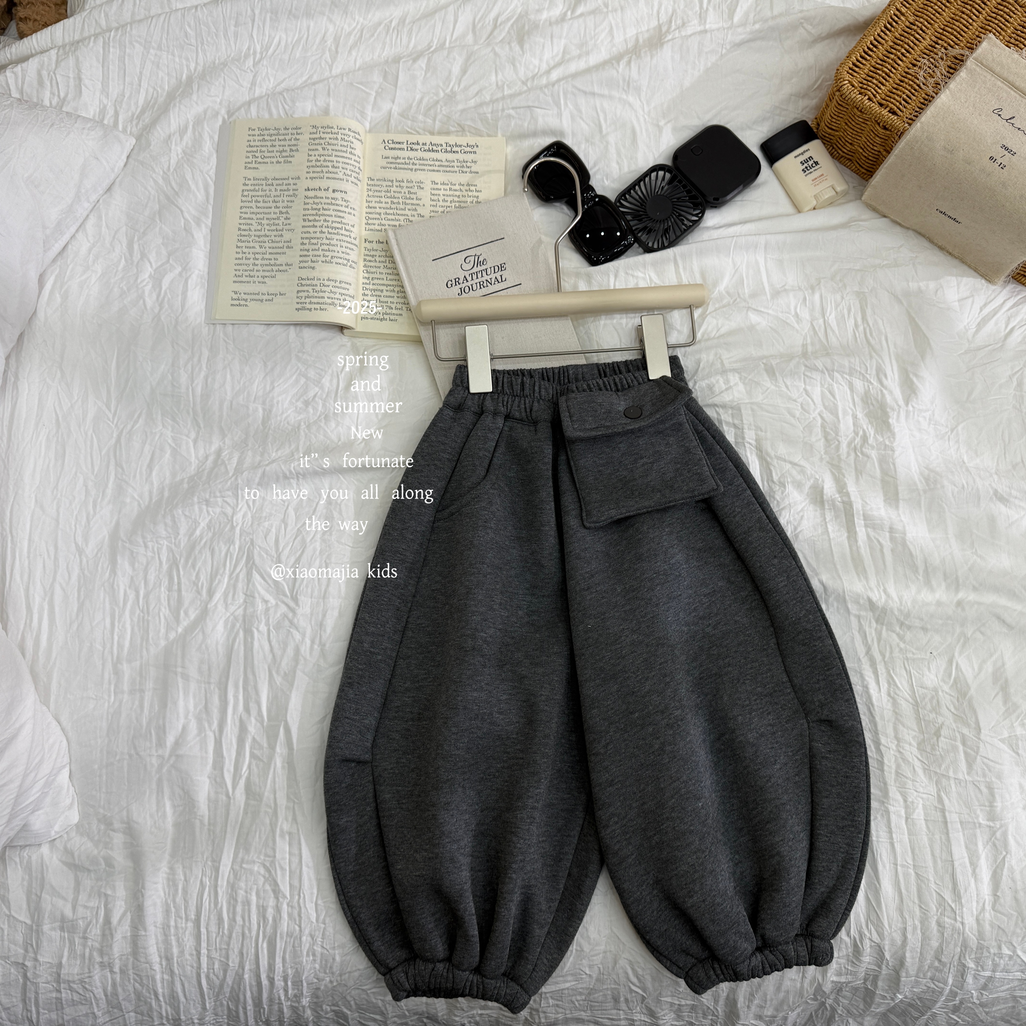 W-06现货小马家2025冬款加绒一体绒卫裤7071松紧脚口款男女童裤子