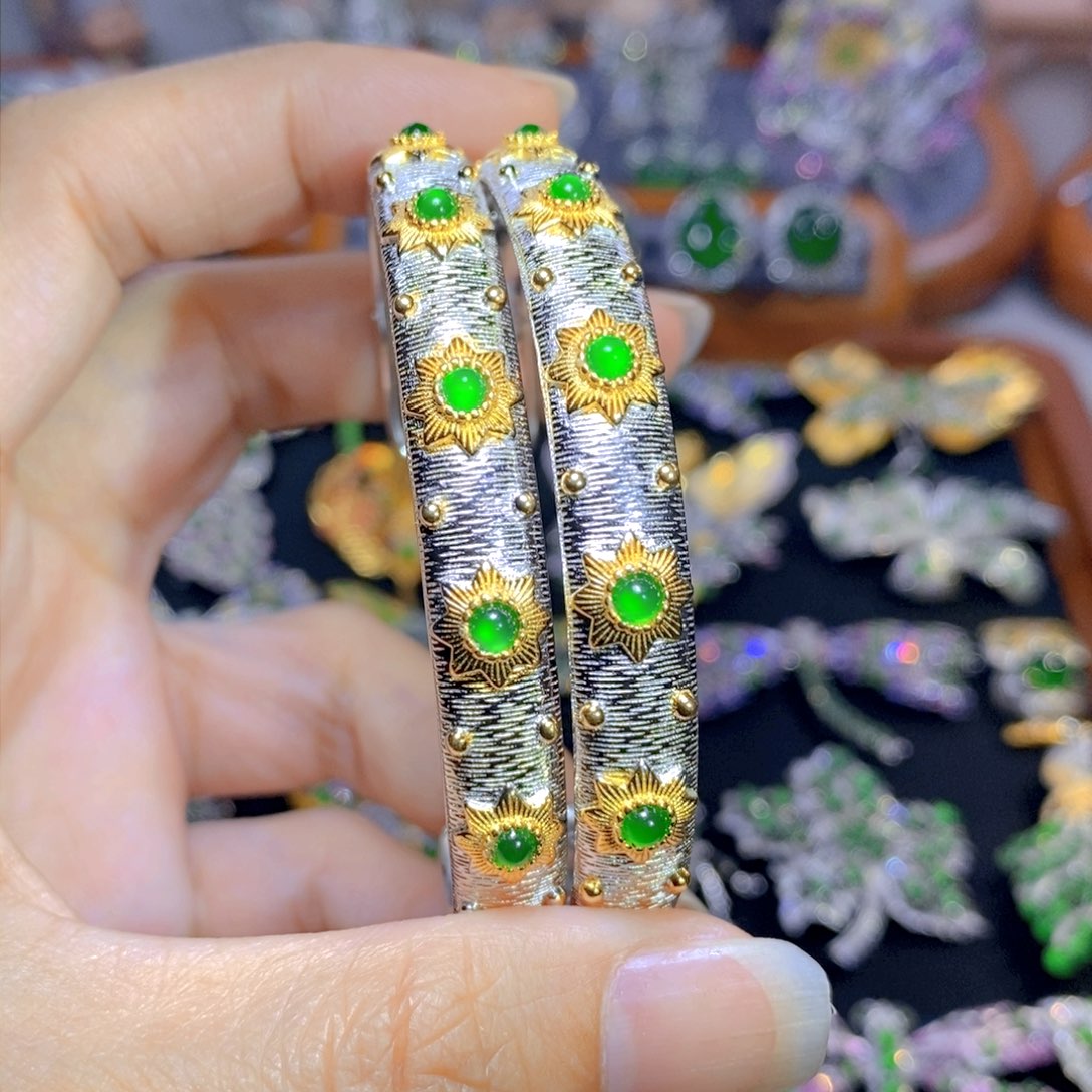 翡翠颈饰银S925镶嵌多样性发其一