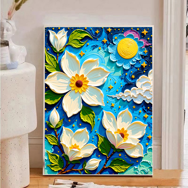 【乐乐甄选钻石画】满钻(玉兰花)卡通可爱手工DIY装饰画