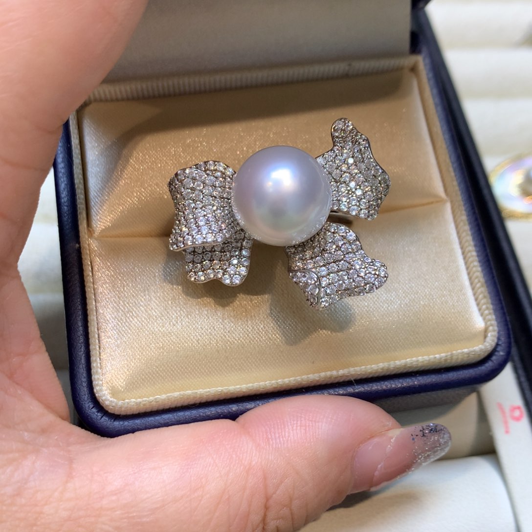 海水珍珠戒指银S925镶嵌