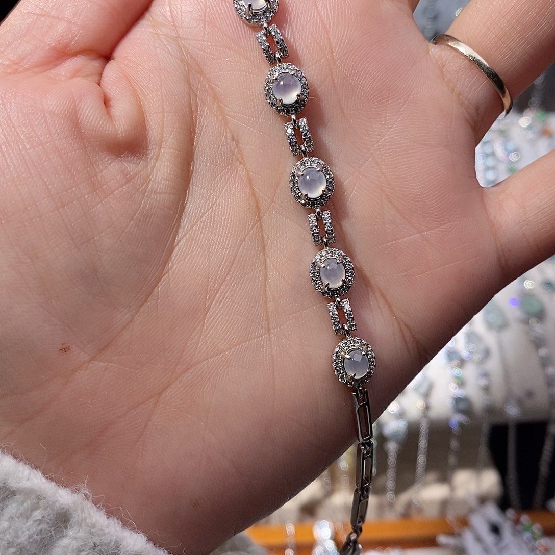 翡翠银S925镶嵌手链