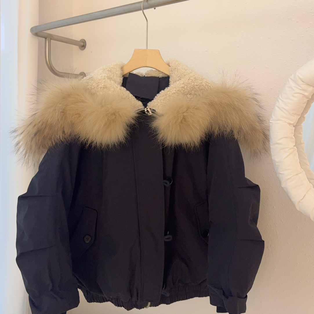 连帽毛毛领韩版大帽子棉服