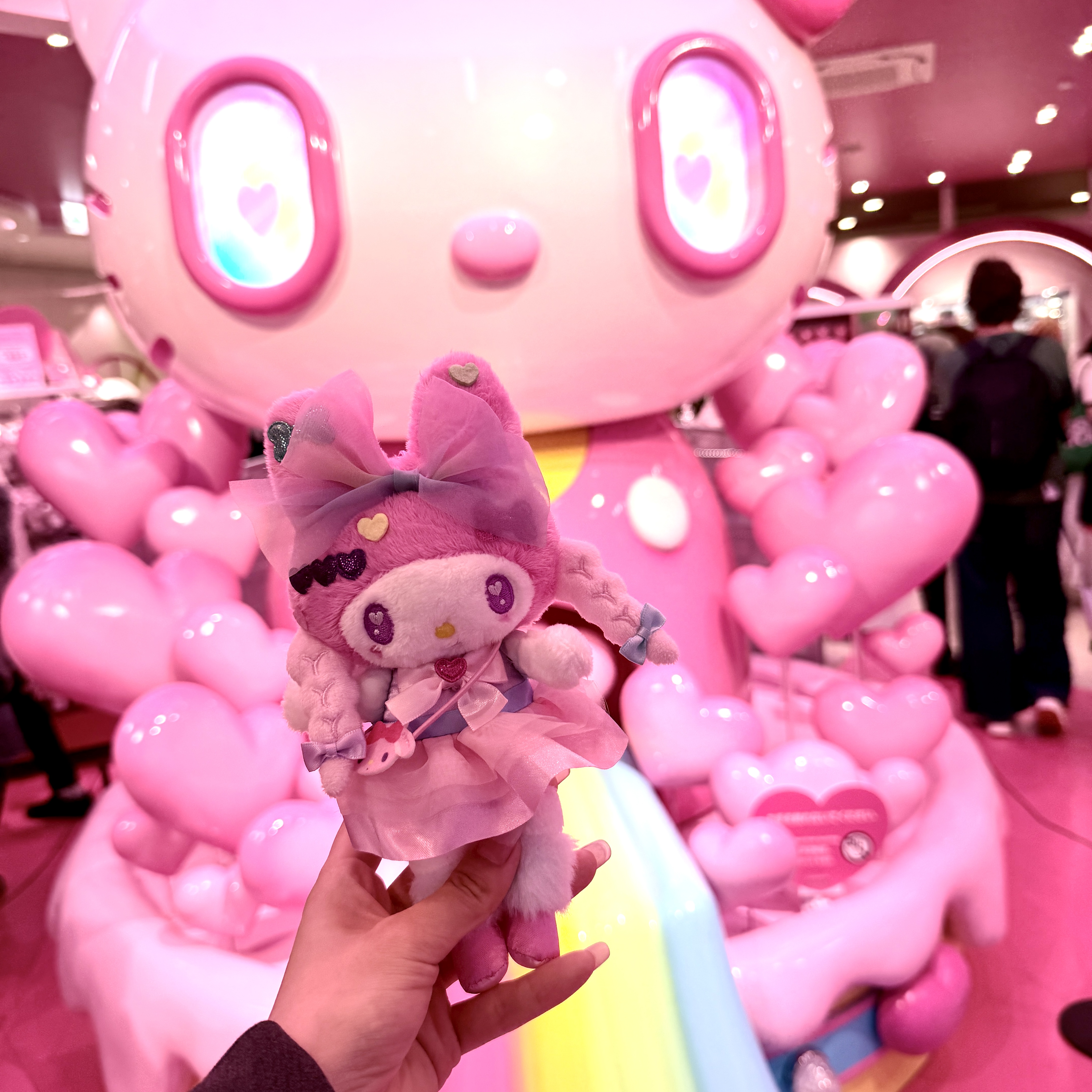 【东京限定】Hello Kitty 双马尾粉紫套装 长腿美乐蒂钥匙扣
