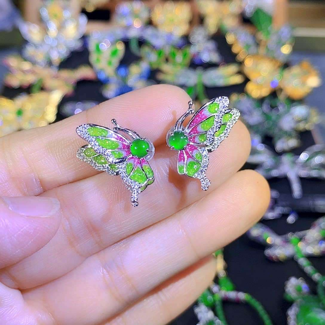 吊坠(不含链)银S925镶嵌翡翠