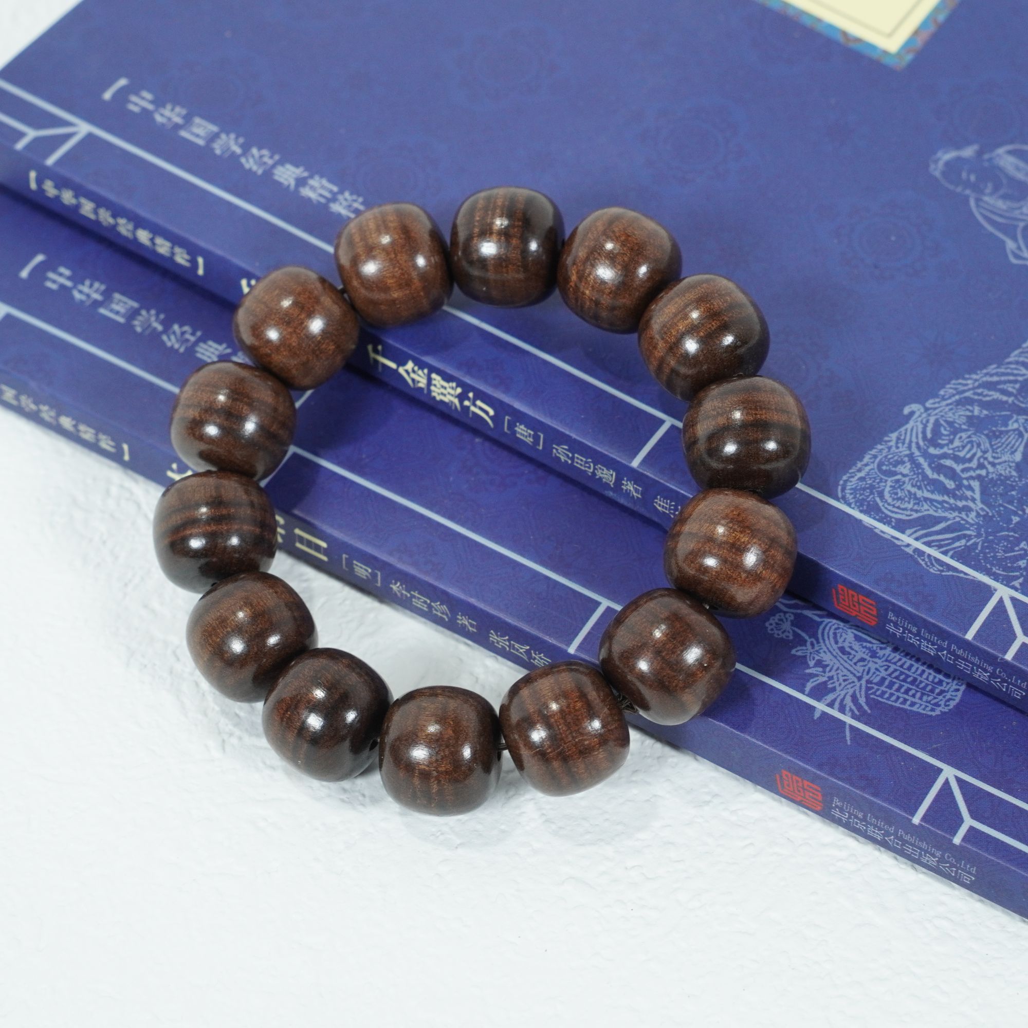 【中国徐州博物馆联名款】满水波阴沉金丝楠木15*16单圈手串