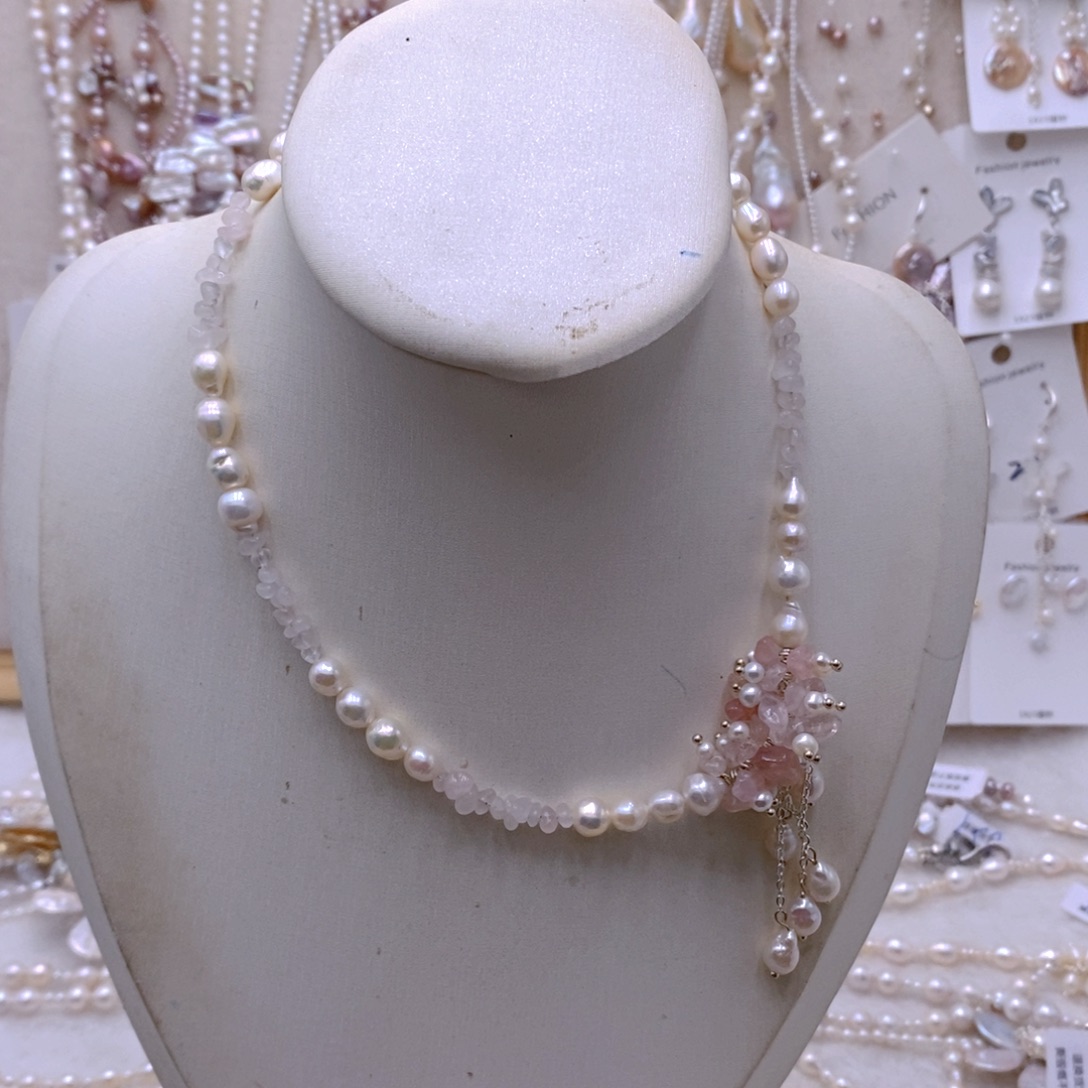 合金淡水珍珠耳饰项链